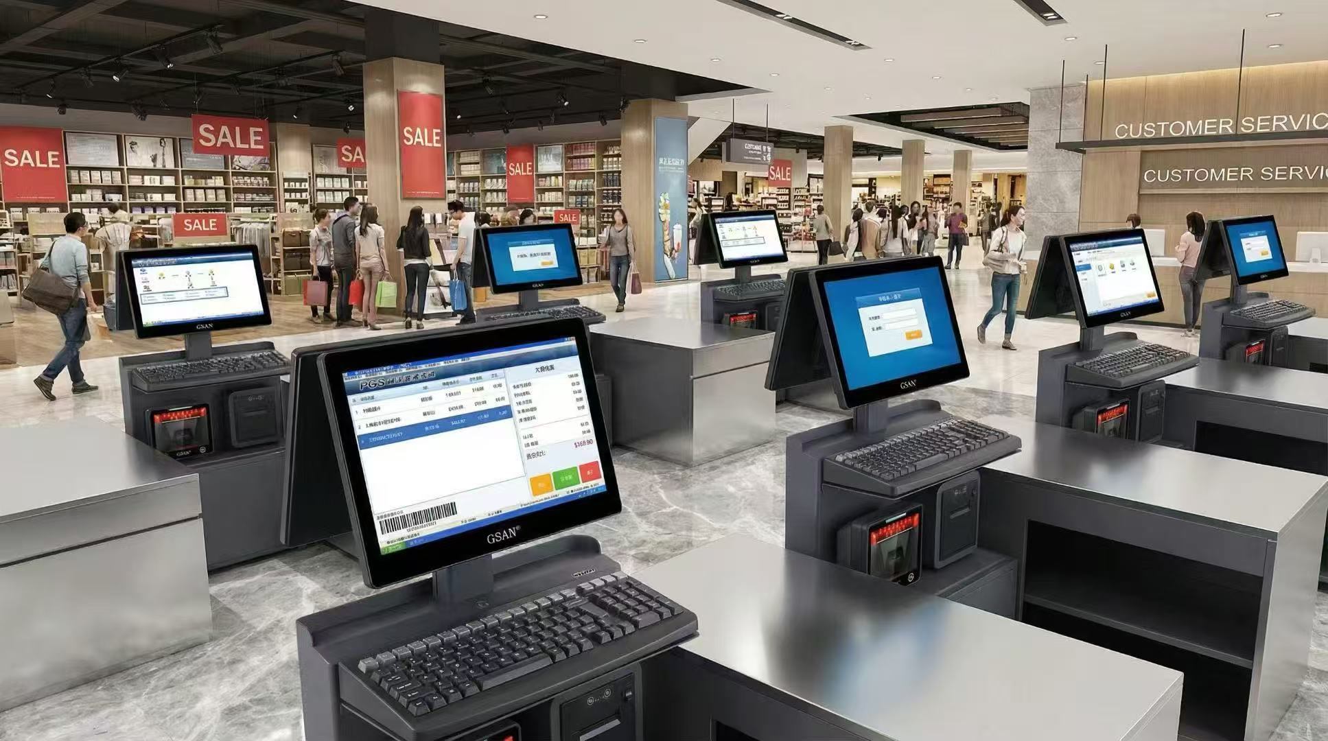 retail POS systems in a checkout environment